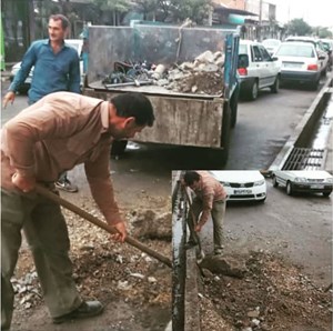 پاکسازی و ترمیم کنده کاری های سطح شهر ( خیابان امام