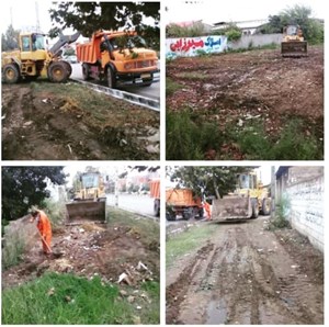 پاکسازی معابر عمومی و زمین های بلااستفاده ( خیابان شهید ذبیحی) - شهرداری کیاکلا