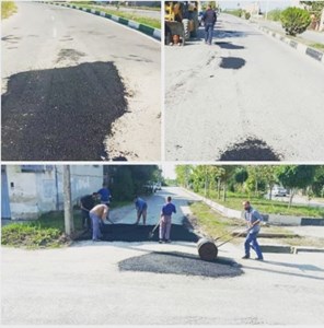 لکه گیری آسفالت سطح شهر بلوار امام رضا(ع)