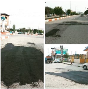 لکه گیری آسفالت بلوار انقلاب