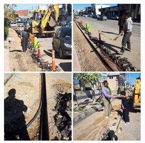 اجرای عملیات حفر فیبر نوری برای شبکه پایش تصویری شهر و ارتباط تصاویر به دستگاه های بهره بردار - ۱۴۰۰/۰۸/۱۸ - شهرداری کیاکلا