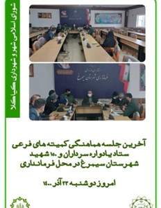 آخرین جلسه هماهنگی کمیته های فرعی ستاد یادواره سرداران و 150 شهید شهرستان سیمرغ